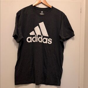 Adidas Men's Charcoal Tee with White Logo